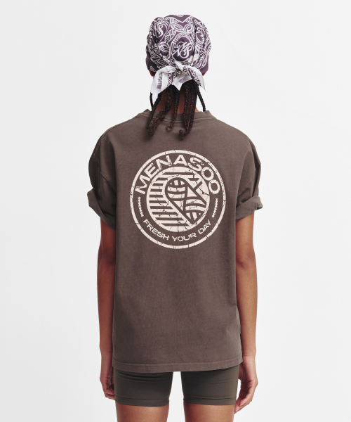 MENASOO(ミナス)の「275g Heavy Cotton Circle Hearttrack Pigment T Shirt_Brown(Tシャツ/カットソー・レディース・ブラウン・SMALL/MEDIUM)」の19枚目の写真