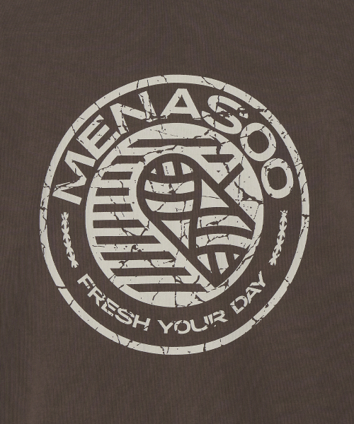 MENASOO(ミナス)の「275g Heavy Cotton Circle Hearttrack Pigment T Shirt_Brown(Tシャツ/カットソー・レディース・ブラウン・SMALL/MEDIUM)」の4枚目の写真