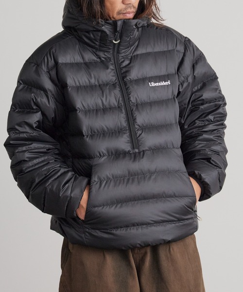 Liberaiders/リベレイダース DOWN HALF ZIP HOODIE ブランドロゴ