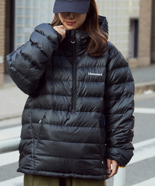Liberaiders/リベレイダース DOWN HALF ZIP HOODIE ブランドロゴ