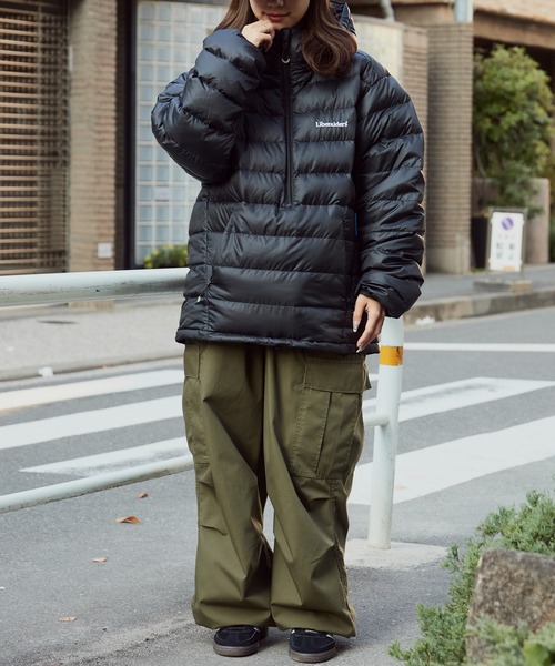 Liberaiders/リベレイダース DOWN HALF ZIP HOODIE ブランドロゴ