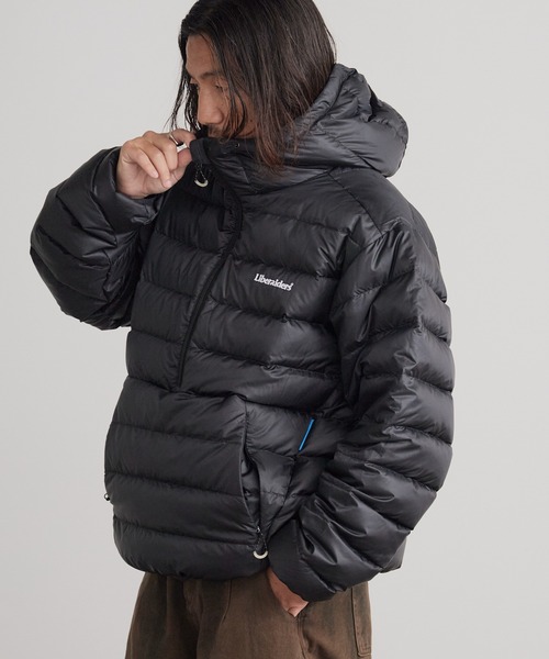Liberaiders（リベレイダース）の「Liberaiders/リベレイダース DOWN HALF ZIP HOODIE ブランドロゴ アノラックダウンジャケット（ダウンジャケット/コート・メンズ・ブラック・M/L/XL）」の12枚目の写真