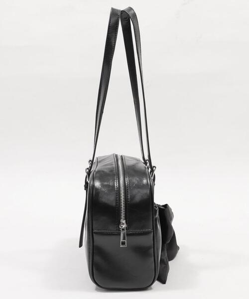 WEGO(ウィゴー)の「WEGO/サテンリボンギャザーボストン(ボストンバッグ・レディース・ブラック・FREE)」の9枚目の写真