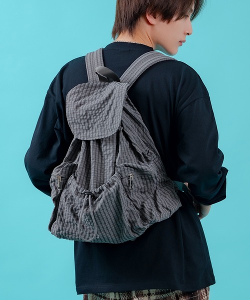 improves（インプローブス）の「チェック柄 ナイロン リュック（バックパック/リュック・メンズ・グレー/ブラウン/ブラック・FREE）」の3枚目の写真