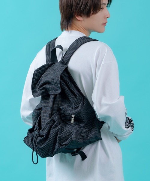 improves（インプローブス）の「チェック柄 ナイロン リュック（バックパック/リュック・メンズ・グレー/ブラウン/ブラック・FREE）」の2枚目の写真