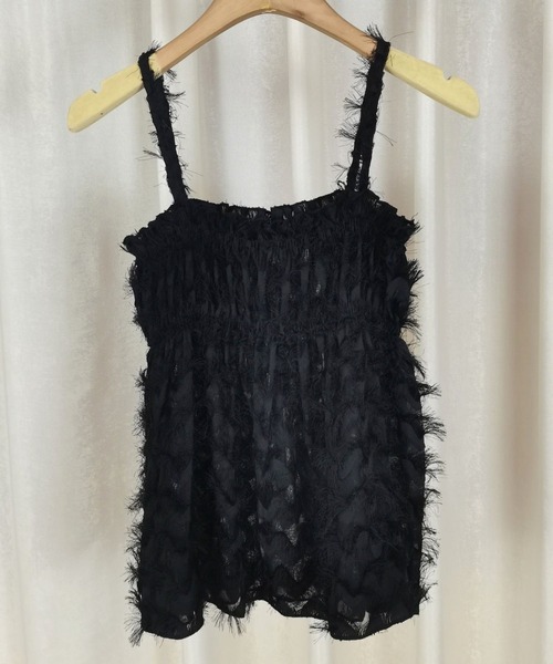 almo（アルモ）の「【TUNE】ミニ丈レイヤードキャミ（キャミソール・レディース・ブラック/ホワイト・FREE）」の2枚目の写真