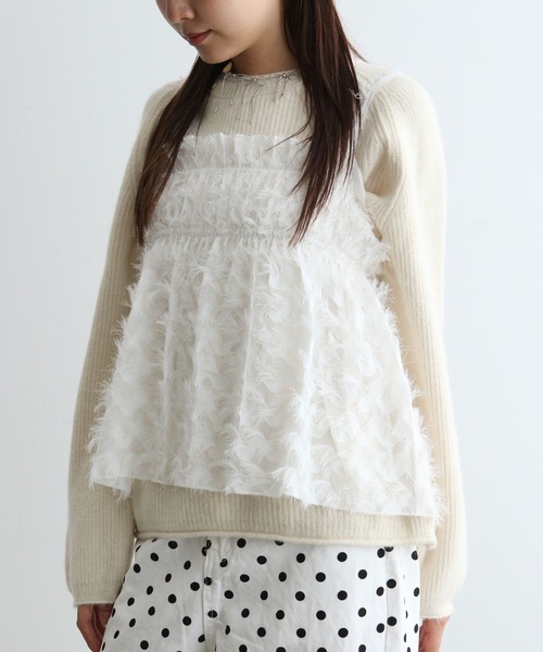 almo（アルモ）の「【TUNE】ミニ丈レイヤードキャミ（キャミソール・レディース・ブラック/ホワイト・FREE）」の5枚目の写真