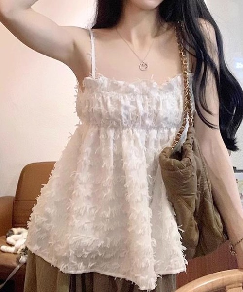 almo（アルモ）の「【TUNE】ミニ丈レイヤードキャミ（キャミソール・レディース・ブラック/ホワイト・FREE）」の7枚目の写真