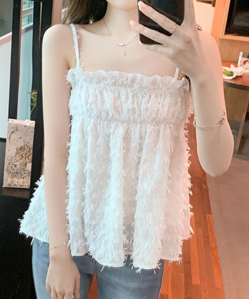 almo（アルモ）の「【TUNE】ミニ丈レイヤードキャミ（キャミソール・レディース・ブラック/ホワイト・FREE）」の8枚目の写真