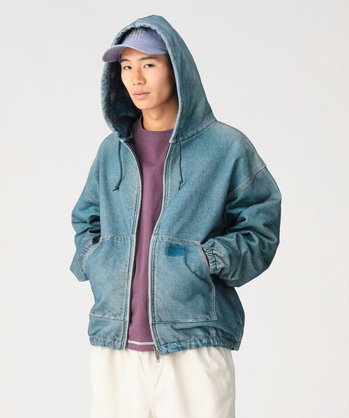 BEAMS(ビームス)の「モック プリント フーディ(ブルゾン・メンズ・ベージュ/インディゴブルー・M/S/XL/L)」の12枚目の写真