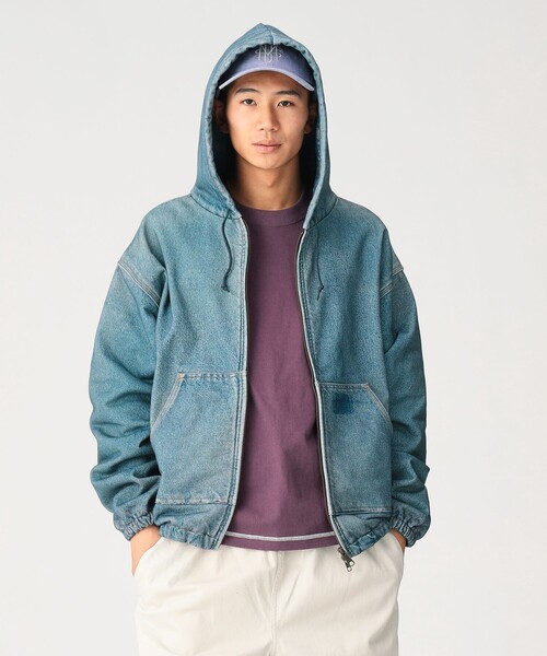 BEAMS(ビームス)の「モック プリント フーディ(ブルゾン・メンズ・ベージュ/インディゴブルー・M/S/XL/L)」の13枚目の写真
