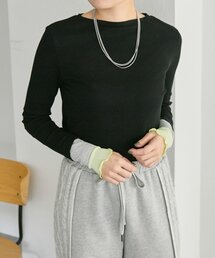 ear PAPILLONNER | リブ袖メロウカットソー【SUM1 STYLE】(Tシャツ/カットソー)