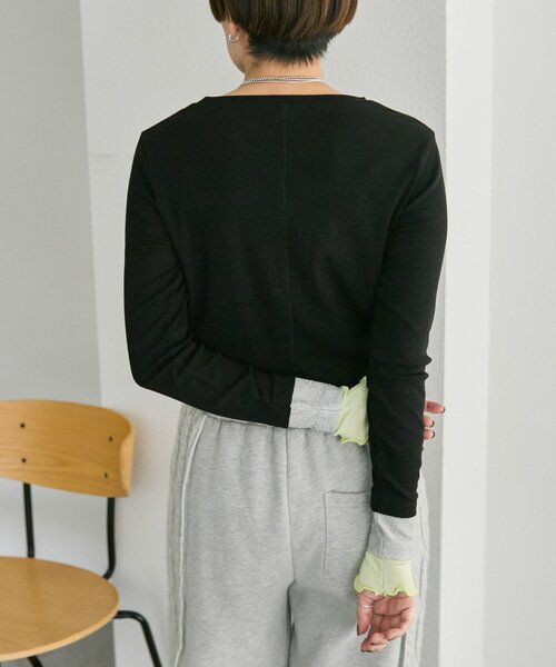 ear PAPILLONNER(イアパピヨネ)の「リブ袖メロウカットソー【SUM1 STYLE】(Tシャツ/カットソー・レディース・ブラック/オレンジ/ホワイト・FREE)」の20枚目の写真