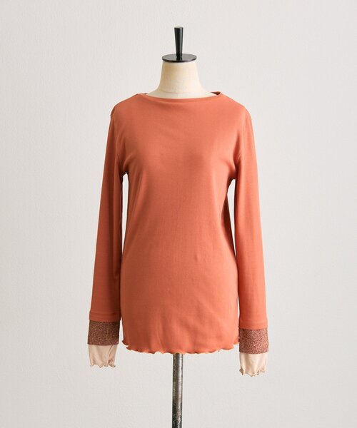 ear PAPILLONNER(イアパピヨネ)の「リブ袖メロウカットソー【SUM1 STYLE】(Tシャツ/カットソー・レディース・ブラック/オレンジ/ホワイト・FREE)」の12枚目の写真