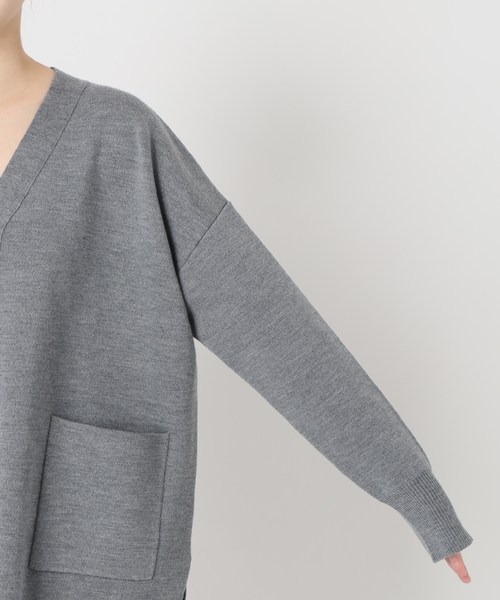 スーパーファインスムースVネックミドルカーディガン（カーディガン