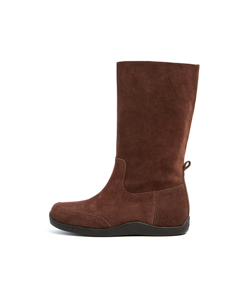 FOGGY MOODY(ポギムディ)の「Suede Keen 0005-1. Rubber Sole Mid-Leg Boots - 2colors(ブーツ・レディース・ダークブラウン/キャメル・22.5cm/23cm/23.5cm/24cm/24.5cm/25cm)」の2枚目の写真