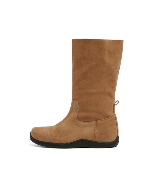 FOGGY MOODY(ポギムディ)の「Suede Keen 0005-1. Rubber Sole Mid-Leg Boots - 2colors(ブーツ・レディース・ダークブラウン/キャメル・22.5cm/23cm/23.5cm/24cm/24.5cm/25cm)」の1枚目の写真