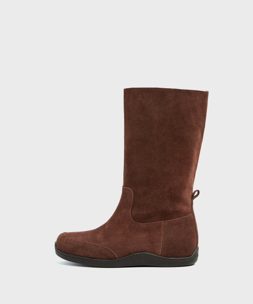 FOGGY MOODY(ポギムディ)の「Suede Keen 0005-1. Rubber Sole Mid-Leg Boots - 2colors(ブーツ・レディース・ダークブラウン/キャメル・22.5cm/23cm/23.5cm/24cm/24.5cm/25cm)」の4枚目の写真