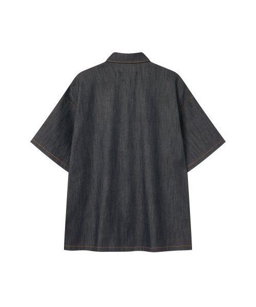 CONTEMENT（コンテメント）の「LYOCELL DENIM SNAP FRONT SHIRT（ポロシャツ・メンズ・ダークネイビー・MEDIUM/LARGE）」の5枚目の写真
