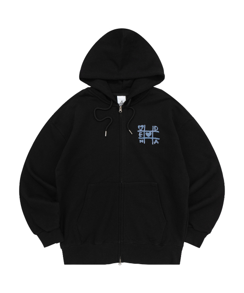 KENDA(ケンダ)の「TIC-TAC-TOE HOOD ZIP-UP (BLACK)(パーカー・レディース・ブラック・SMALL/MEDIUM)」の1枚目の写真