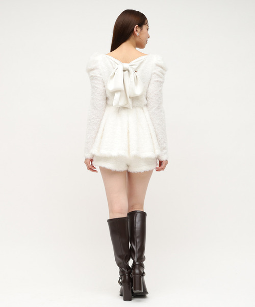 ROYAL PARTY（ロイヤルパーティー）の「カールボア長袖ペプラムトップス（シャツ/ブラウス・レディース・オフホワイト/ベージュ/ブラック・FREE）」の7枚目の写真