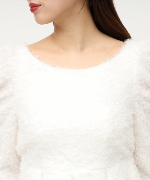 ROYAL PARTY（ロイヤルパーティー）の「カールボア長袖ペプラムトップス（シャツ/ブラウス・レディース・オフホワイト/ベージュ/ブラック・FREE）」の8枚目の写真