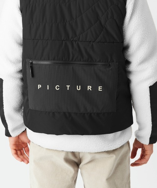 PICTURE ORGANIC CLOTHING（ピクチャーオーガニッククロージング）の「【PICTURE/ピクチャー】PMBTON 3IN1 JKT　ボアフリース　ベスト（ブルゾン・メンズ・ブラック・MEDIUM/LARGE）」の7枚目の写真