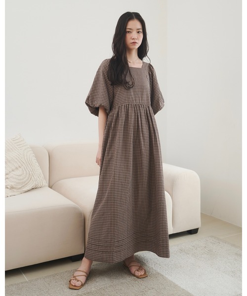 moi tytto(モイテュット)の「2wayパフワンピース/前後リバーシブルで着用可能/低身長さん向けSサイズあり◎(ワンピース・レディース・ナチュラル/ブラック系その他/ブラック/ブラウン/ベージュ・FREE/SMALL)」の21枚目の写真