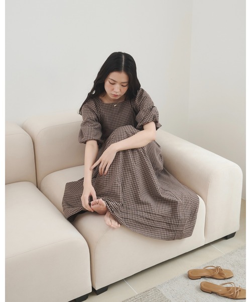 2wayパフワンピース/前後リバーシブルで着用可能/低身長さん向けS