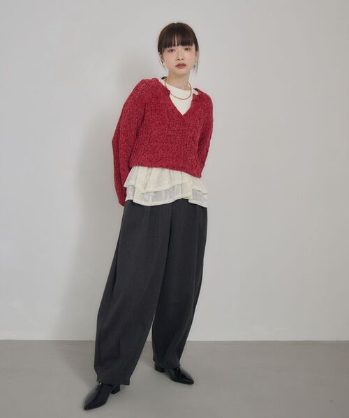 kivi（キヴィ）の「ヘリンボーンカーブパンツ（その他パンツ・レディース・チャコールグレー/ブラウン/ライトグレー・FREE）」の10枚目の写真