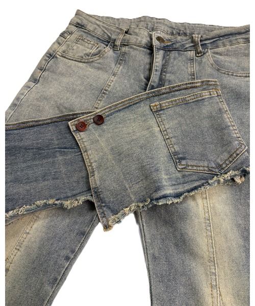 inst.ALL(インストール)の「サイドリボンラップ付きデニムフレアパンツ(デニムパンツ・レディース・ブルー・S/M/L)」の15枚目の写真