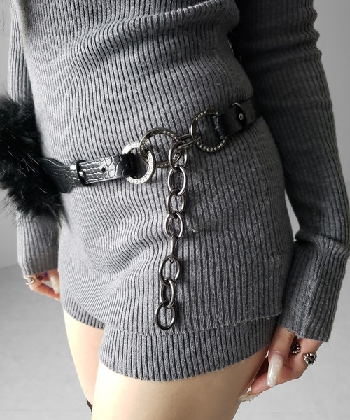 me+em select(ミームセレクト)の「ボリュームフェイクファーベルト / volume fake fur belt(ベルト・レディース・ブラック・FREE)」の9枚目の写真