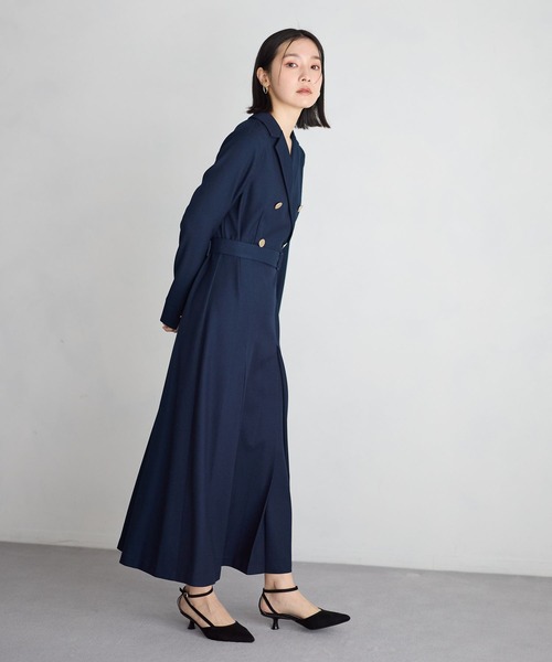 Andemiu(アンデミュウ)の「トレンチ風キンボタンワンピース644033(ワンピース・レディース・ベージュ/ネイビー/ライトグリーン・FREE)」の7枚目の写真