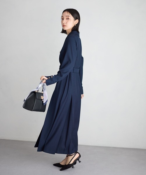 Andemiu(アンデミュウ)の「トレンチ風キンボタンワンピース644033(ワンピース・レディース・ベージュ/ネイビー/ライトグリーン・FREE)」の9枚目の写真