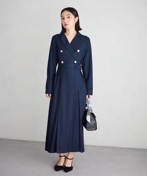 Andemiu(アンデミュウ)の「トレンチ風キンボタンワンピース644033(ワンピース・レディース・ベージュ/ネイビー/ライトグリーン・FREE)」の10枚目の写真