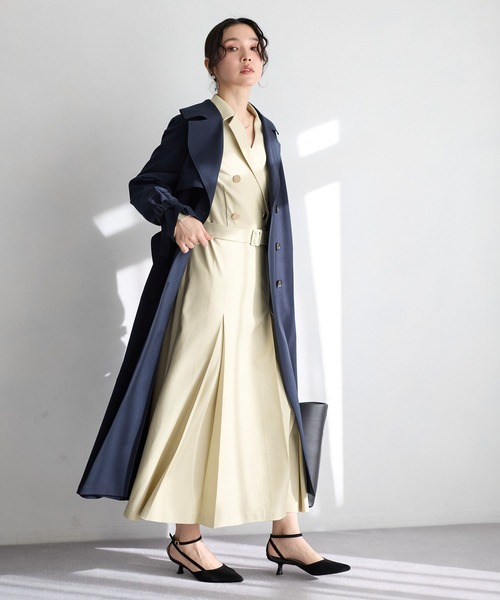 Andemiu(アンデミュウ)の「トレンチ風キンボタンワンピース644033(ワンピース・レディース・ベージュ/ネイビー/ライトグリーン・FREE)」の14枚目の写真
