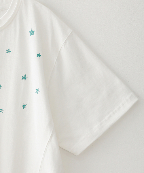 BLUESUNFLOWER（ブルーサンフラワー）の「ヴィンテージ90sスタークロップ半袖Tシャツ[ホワイト]（Tシャツ/カットソー・レディース・その他・MEDIUM/LARGE）」の5枚目の写真
