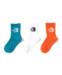 こども ビームス | THE NORTH FACE / キッズ ジャカード ロゴ クルー ソックス 3P 2026SS（16～21cm）(ソックス/靴下)