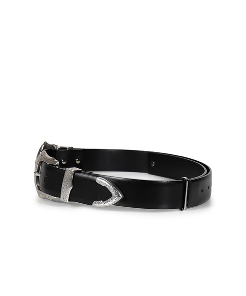 TOGA（トーガ）の「DOUBLE BUCKLE WIDE BELT（ベルト・メンズ・ブラック・OS）」の2枚目の写真