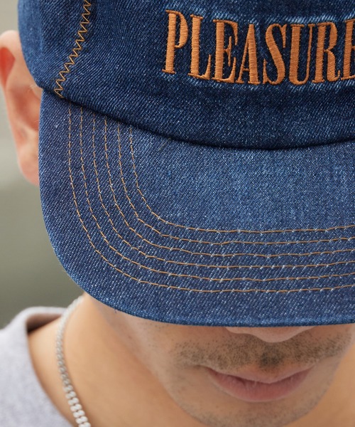 PLEASURES(プレジャー)の「PLEASURES/プレジャーズ ZIG ZAG DENIM CAP フラットバイザー 5Pキャップ 2026年春夏(キャップ・メンズ・ブルー・FREE)」の8枚目の写真