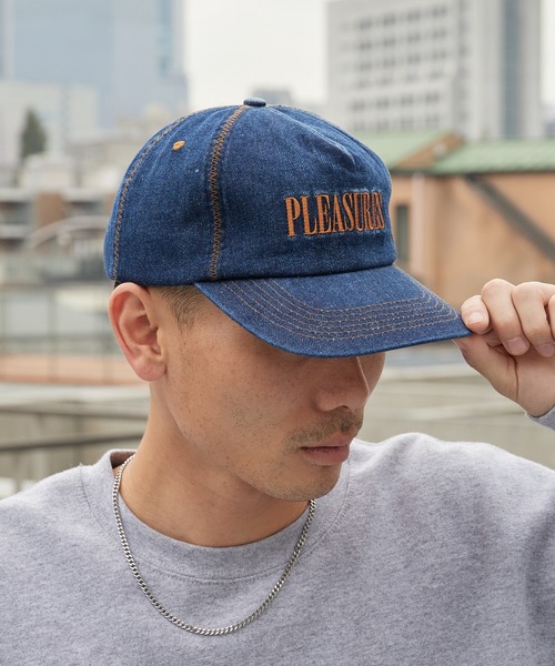 PLEASURES(プレジャー)の「PLEASURES/プレジャーズ ZIG ZAG DENIM CAP フラットバイザー 5Pキャップ 2026年春夏(キャップ・メンズ・ブルー・FREE)」の13枚目の写真