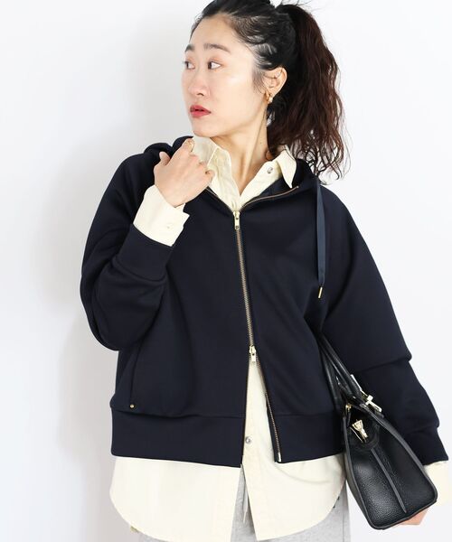 le.coeur blanc（ルクールブラン）の「カルゼダンボールパーカー（パーカー・レディース・ネイビー・38）」の3枚目の写真