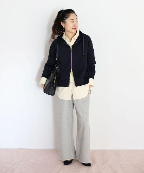 le.coeur blanc（ルクールブラン）の「カルゼダンボールパーカー（パーカー・レディース・ネイビー/オフホワイト・38）」の21枚目の写真