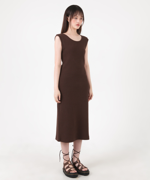 KATHARSIS(カタルシス)の「ニッティングタンクトップバックレスロングワンピースブラウン ONE SIZE(ワンピース・レディース・その他・ONE SIZE)」の3枚目の写真