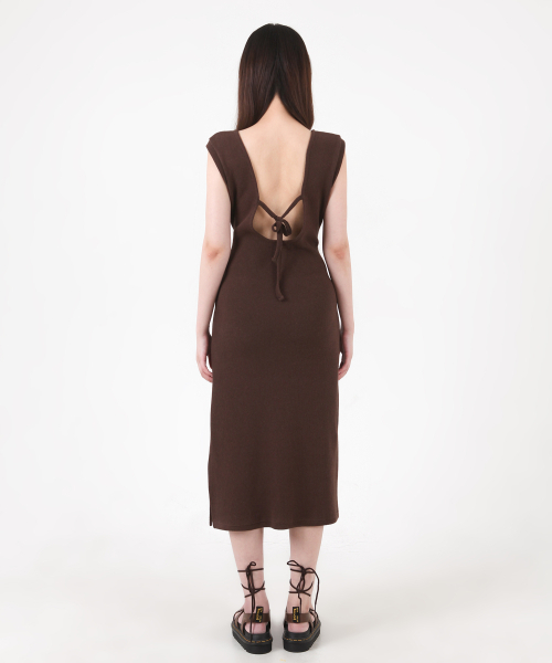 KATHARSIS(カタルシス)の「ニッティングタンクトップバックレスロングワンピースブラウン ONE SIZE(ワンピース・レディース・その他・ONE SIZE)」の4枚目の写真