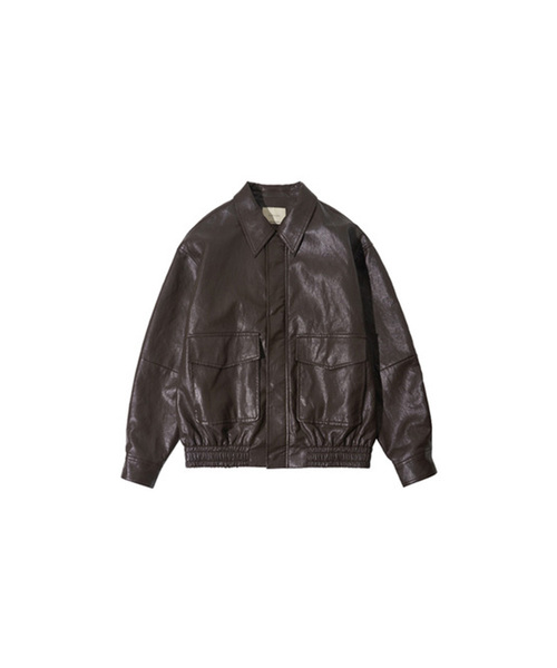 SIYAZU(シヤジュ)の「SIOT4079 フェイクレザー ボンバージャケット_Brown(ライダースジャケット・レディース・ブラウン・ONE SIZE)」の1枚目の写真