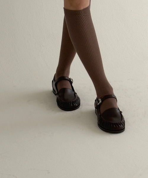 着用動画あり・2色展開】クラシック メリージェーンしわ加工ローファー