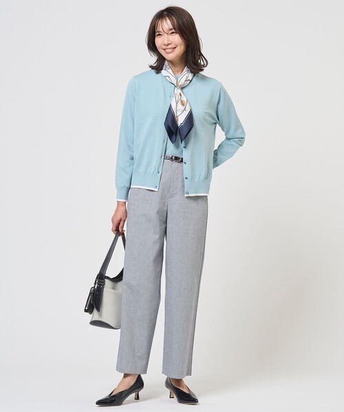 J.PRESS Ladies(J.プレス レディス)の「TCリネン ドライツイル ストレート パンツ(その他パンツ・レディース・ライトグレー系/ネイビー系・S/XS)」の14枚目の写真