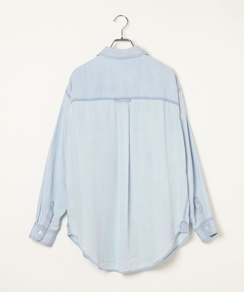 BAYFLOW（ベイフロー）の「[簡単ブラウジング仕様]2WAYデニムシャツ（シャツ/ブラウス・レディース・ライトブルー/インディゴブルー/グレー・FREE）」の10枚目の写真