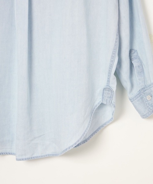 BAYFLOW（ベイフロー）の「[簡単ブラウジング仕様]2WAYデニムシャツ（シャツ/ブラウス・レディース・ライトブルー/インディゴブルー/グレー・FREE）」の17枚目の写真